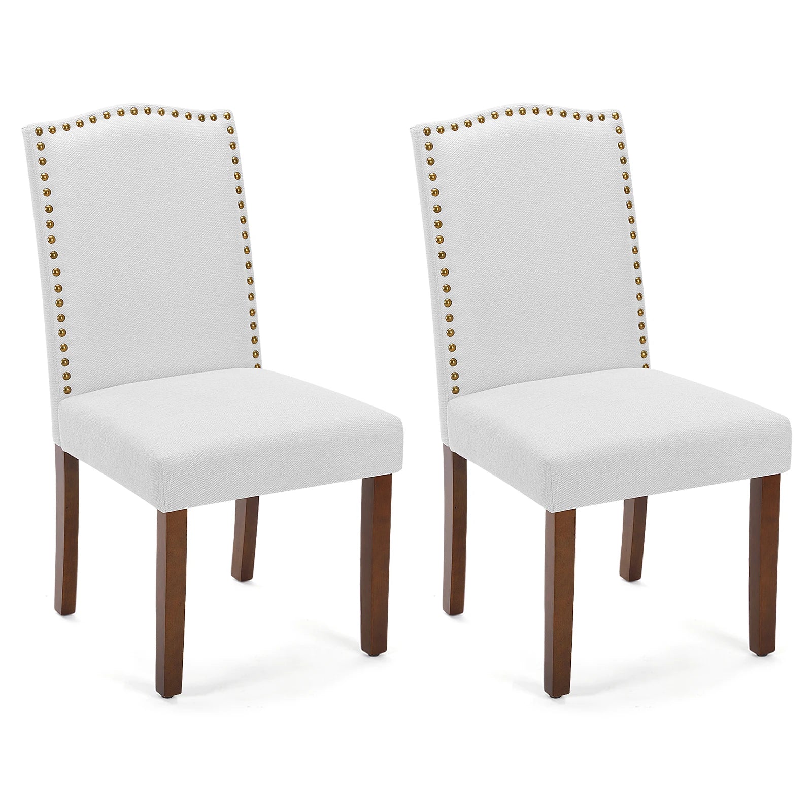 Set of 2 JHK Padded Dining Chairs with Nail Head Trim