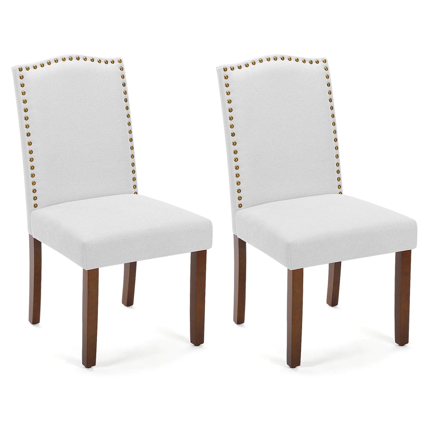 Set of 2 JHK Padded Dining Chairs with Nail Head Trim