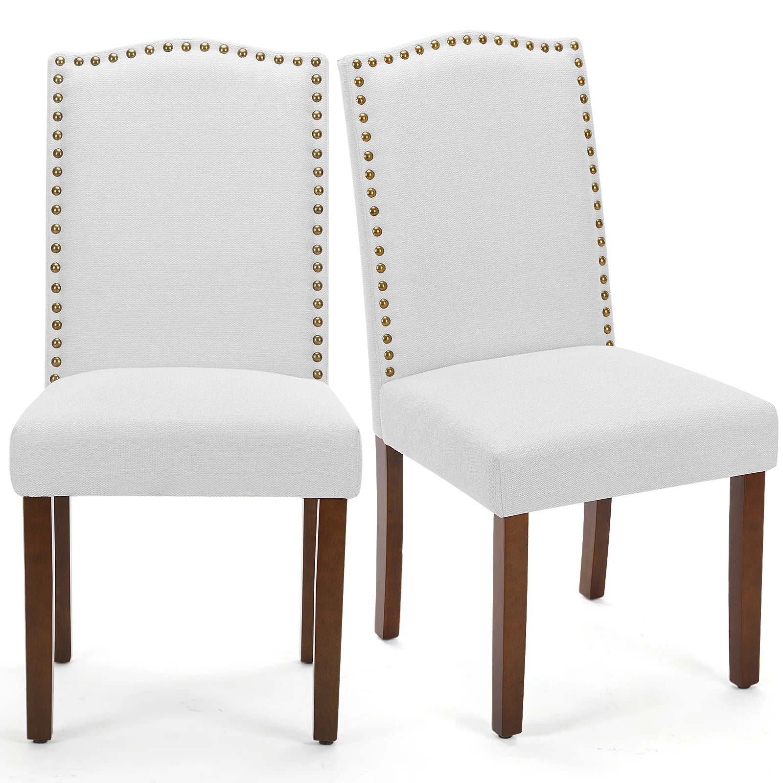 Set of 2 JHK Padded Dining Chairs with Nail Head Trim