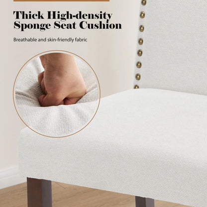 Set of 2 JHK Padded Dining Chairs with Nail Head Trim